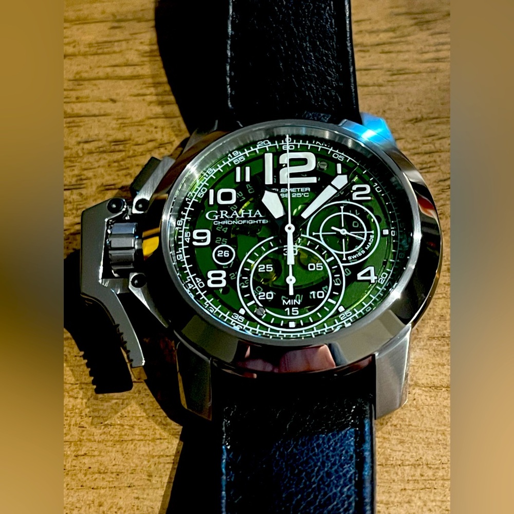 Graham Chronofighter Chronograph Skeleton, Box/Manual, passport, 47mm, Unworn.